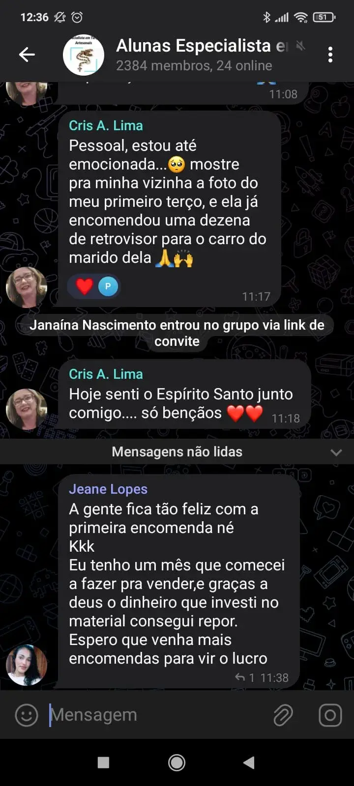 Depoimento 2 — aluna Especialista em Terços